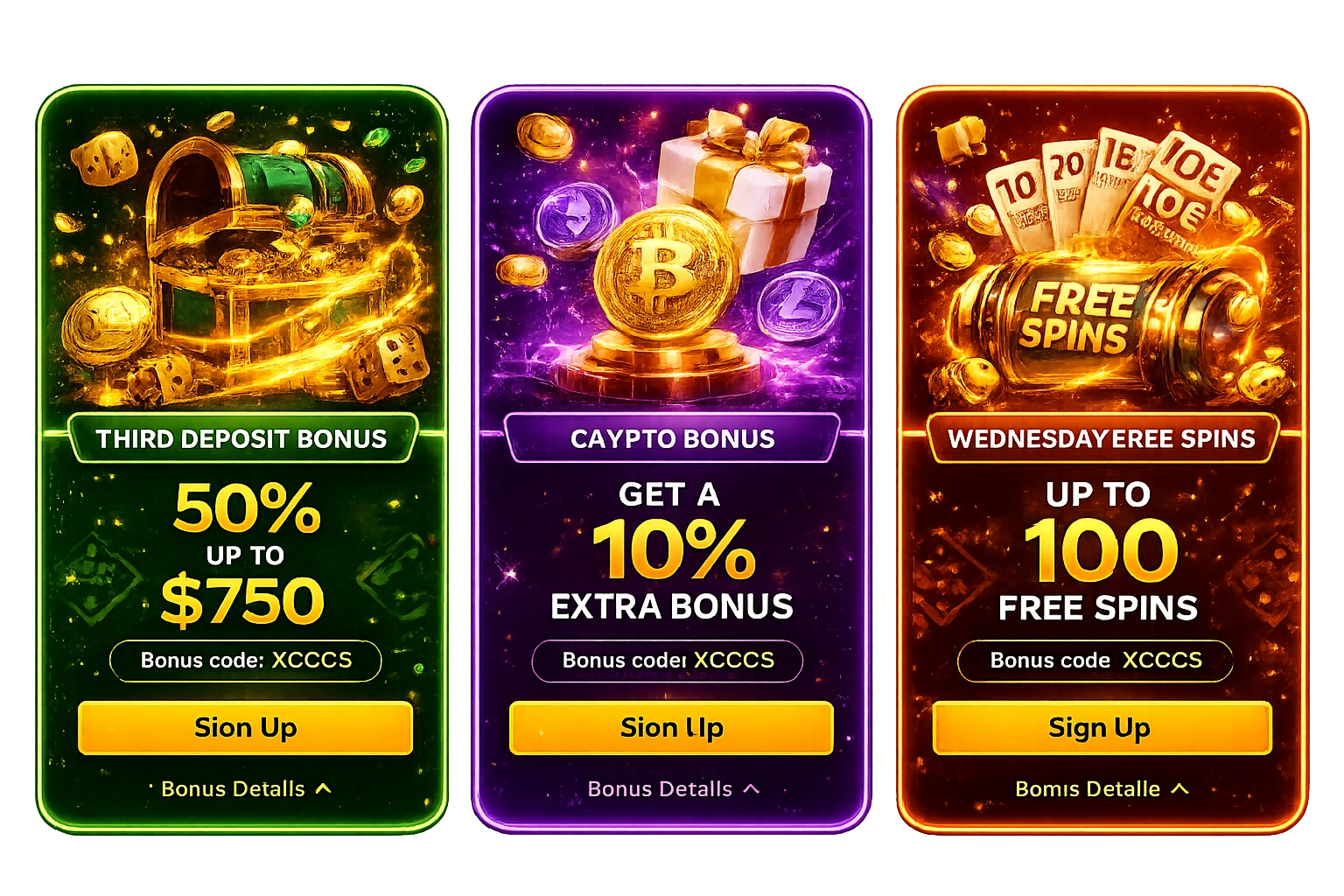 Golden Crown reload bonuses and free spins