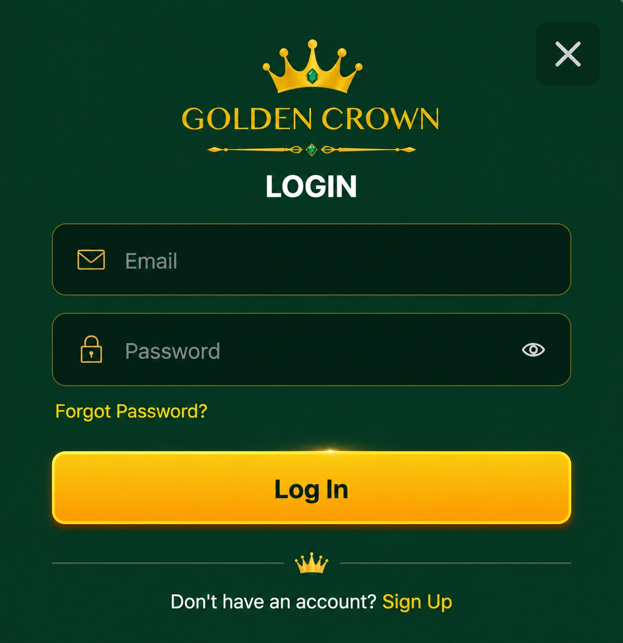 Golden Crown mobile login and account security